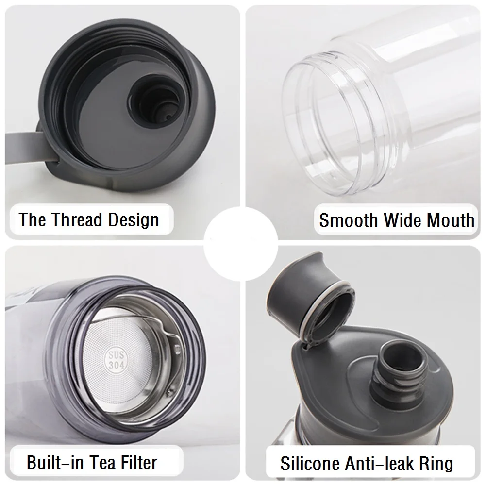 Leak-proof Sports Water Bottle Portable 600 ml Large Capacity Food-Grade with Tea Filter Outdoor Sports Accessories
Leak-proof Sports Water Bottle Portable 600 ml Large Capacity Food-Grade with Tea Filter Outdoor Sports Accessories