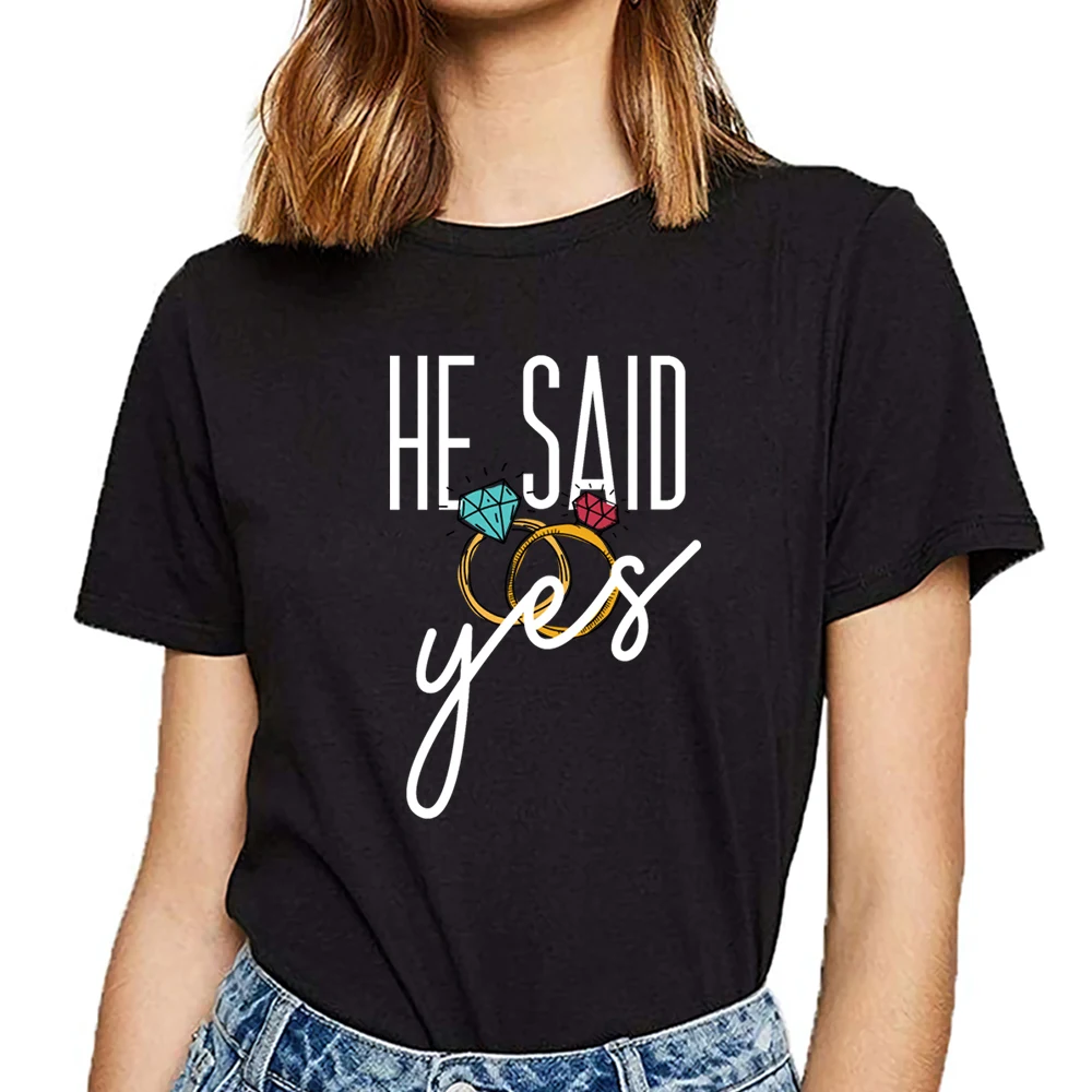 Tops T Shirt Women he said yes engagement proposal celebration Sexy Harajuku Short Female Tshirt
Tops T Shirt Women he said yes engagement proposal celebration Sexy Harajuku Short Female Tshirt
