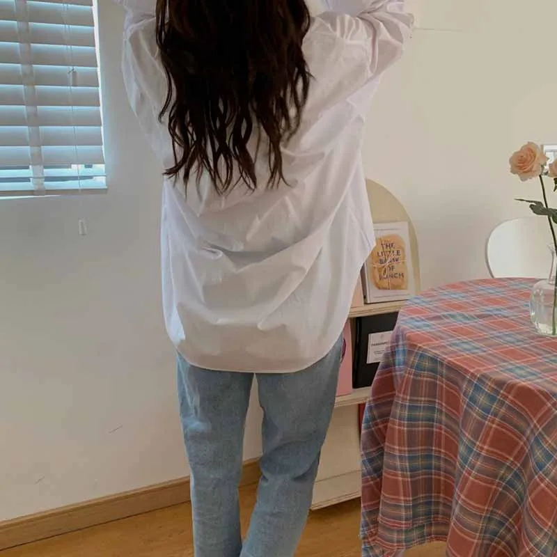 Korean Loose Office Lady White Shirt Pocket Button Up Lapel Tops Long Sleeve Casual Plus Size Clothing for Women Blusas 12729
Korean Loose Office Lady White Shirt Pocket Button Up Lapel Tops Long Sleeve Casual Plus Size Clothing for Women Blusas 12729