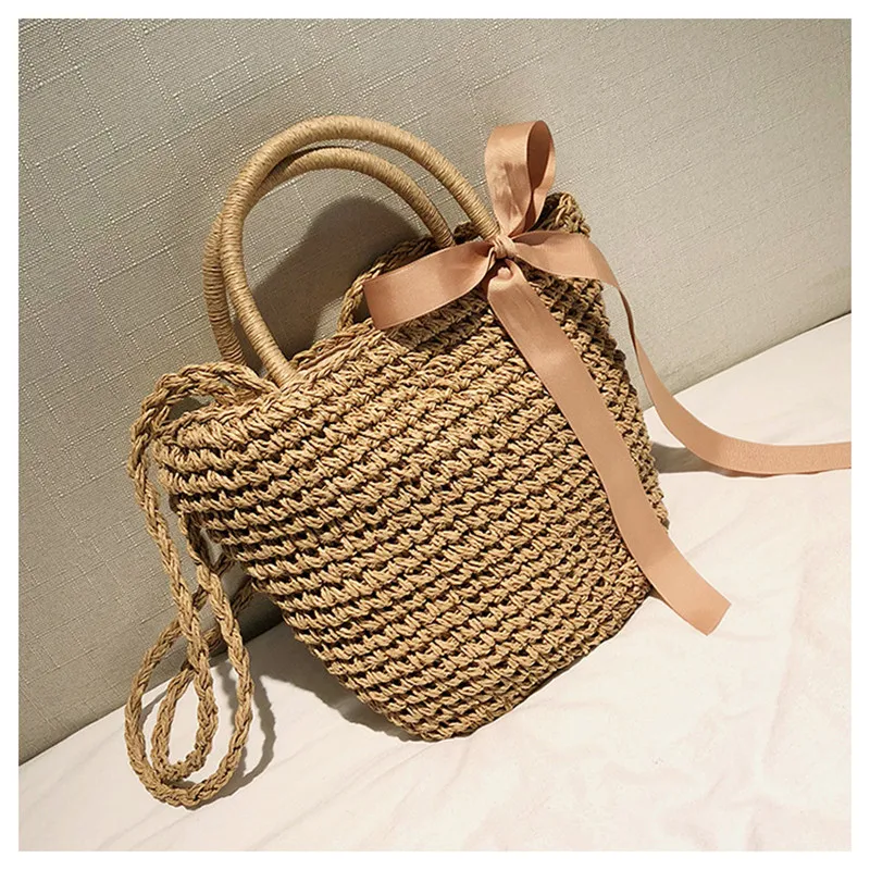 new arrive Handmade Straw Bags Ribbons Bowknot Beach Knitting Handbags Tote Shoulder Bag
new arrive Handmade Straw Bags Ribbons Bowknot Beach Knitting Handbags Tote Shoulder Bag