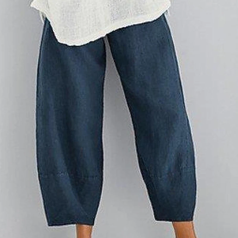 Vintage Linen Pants Women's Summer Trousers Casual Elastic Waist Asymmetrical Pantalon Female Cropped Pants Oversized
Vintage Linen Pants Women's Summer Trousers Casual Elastic Waist Asymmetrical Pantalon Female Cropped Pants Oversized