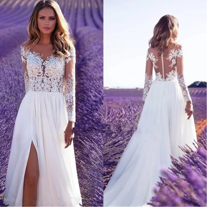 2021 New Women's Sleeve Perspective Lace Wedding Dress Bridesmaid Skirt Real Price Cheap-wedding-dress Sexy
2021 New Women's Sleeve Perspective Lace Wedding Dress Bridesmaid Skirt Real Price Cheap-wedding-dress Sexy
