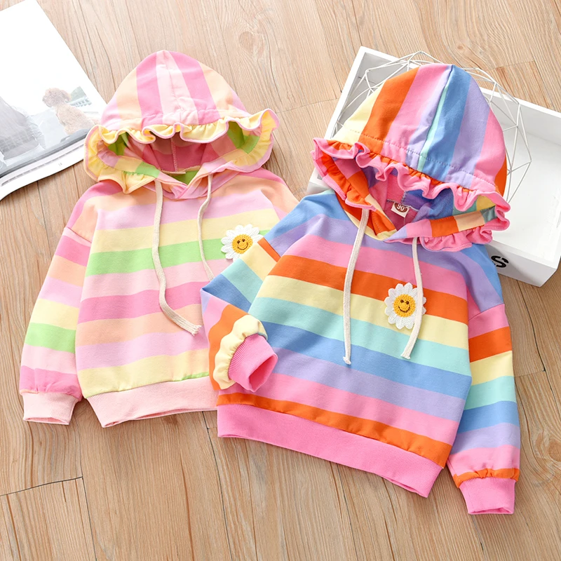 Kids Fashion Hoodie Hot Rainbow Stripes Sweatshirt Girls Sweatshirt Autumn Spring Warm Printed Top Children's Clothes
Kids Fashion Hoodie Hot Rainbow Stripes Sweatshirt Girls Sweatshirt Autumn Spring Warm Printed Top Children's Clothes