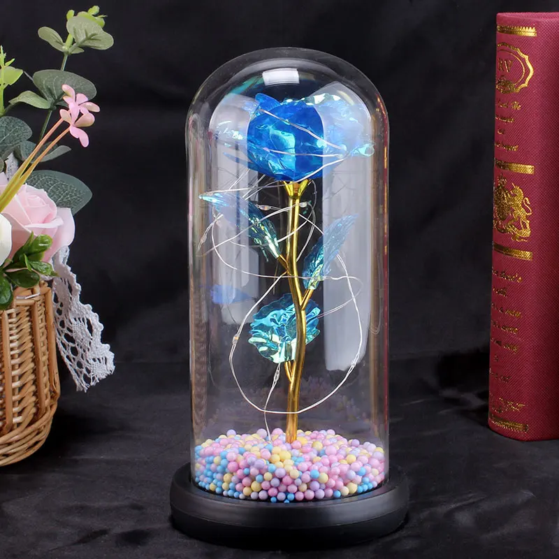 Artificial Rose Flowers LED Light 24K Gold Foil Flower with Fairy String Lights In Dome Home Decor Christmas Valentine Day Gift
Artificial Rose Flowers LED Light 24K Gold Foil Flower with Fairy String Lights In Dome Home Decor Christmas Valentine Day Gift