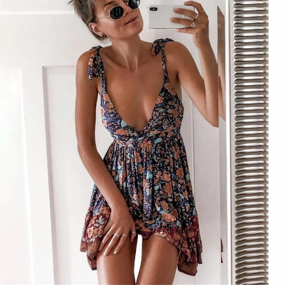 Sexy Deep V Neck Backless Leopard Print Mini Woman Dress 2021 Summer Sleeveless Beach Dresses For Women Plus Size Femme Robe 
Sexy Deep V Neck Backless Leopard Print Mini Woman Dress 2021 Summer Sleeveless Beach Dresses For Women Plus Size Femme Robe