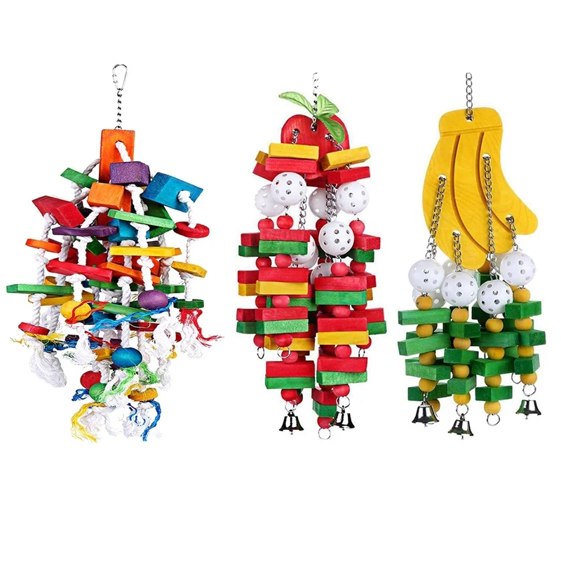 1 Pcs Bird Chewing Toy Large Medium Parrot Cage Bite Toys & 2 Pcs Banana Apple Parrot Cake Chew Toy Macaw Bird Toy 
1 Pcs Bird Chewing Toy Large Medium Parrot Cage Bite Toys & 2 Pcs Banana Apple Parrot Cake Chew Toy Macaw Bird Toy