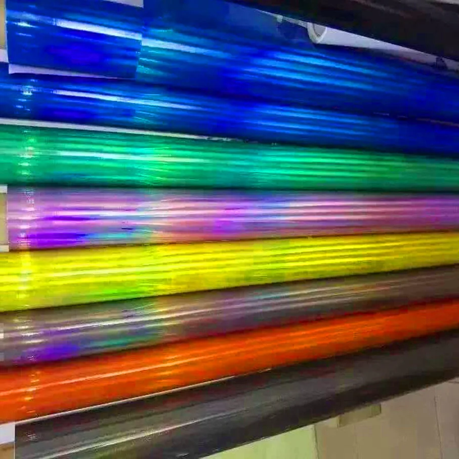 

50cm*400CM Glossy Laser Chrome Holographic Vinyl Sheet Car Wrap Foil Full Car Wrapping Sticker Decal with Air Release Bubble