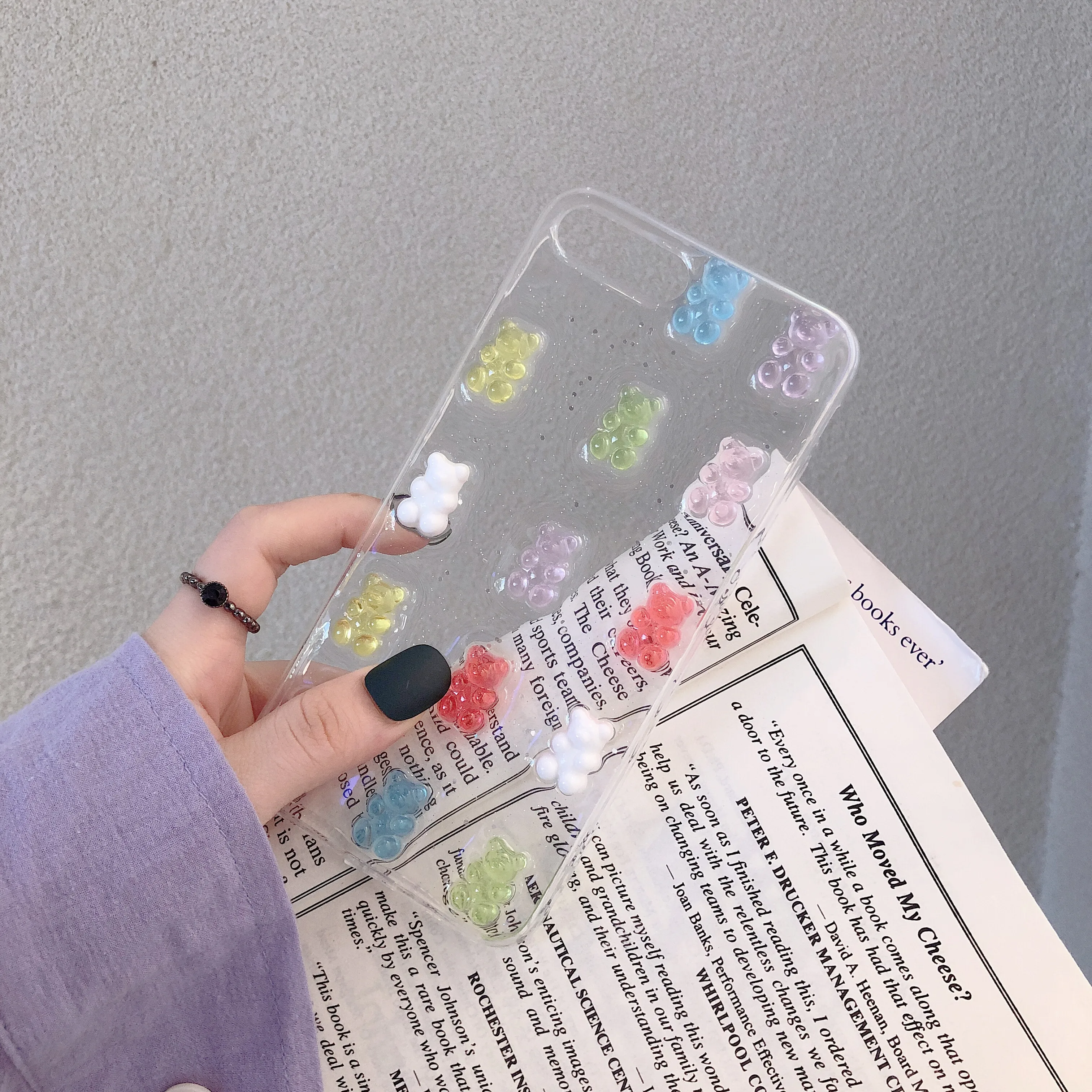 PEIPENG для iPhone X чехол милый 3D Gummy Bear карамельный цвет мягкий TPU XS Max XR 6 6S 7 8 Plus