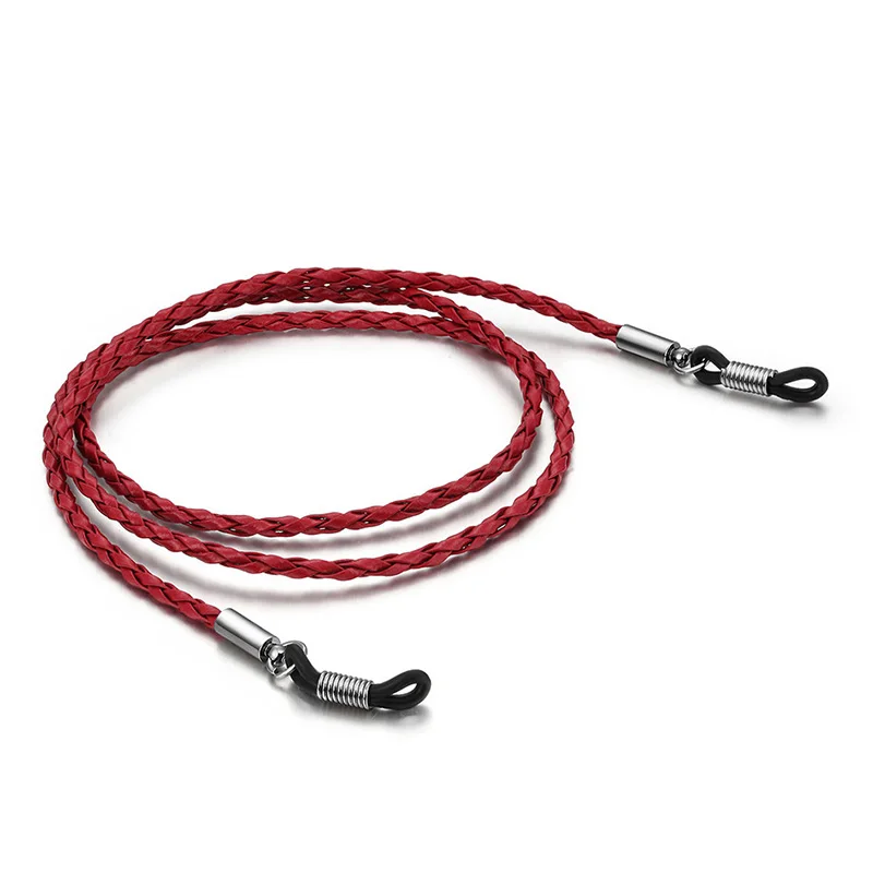 Цветной кожаный шейный ремешок для очков веревка шнурок регулируемый держатель