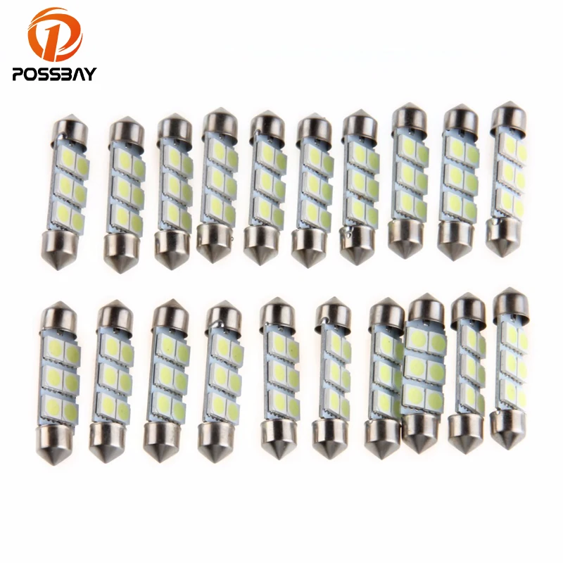 POSSBAY 20Pcs/Lot Universal Car Auto Interior 5050 41mm 6 SMD 12V White LED Festoon Dome Car Light Lamp Bulbs 12V Coche Luces
POSSBAY 20Pcs/Lot Universal Car Auto Interior 5050 41mm 6 SMD 12V White LED Festoon Dome Car Light Lamp Bulbs 12V Coche Luces