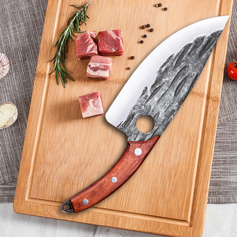 Нож шеф-повара сербский с отверстием для пальца, кованый нож мясника из нержавеющей стали, кухонный нож для мясника, фруктов
Нож шеф-повара сербский с отверстием для пальца, кованый нож мясника из нержавеющей стали, кухонный нож для мясника, фруктов