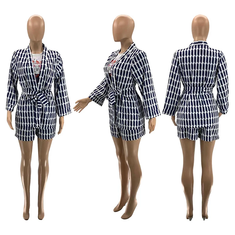 Pattern Print Long Sleeves V-Neck Coat with Sashes & Shorts New Arrival Women Suit Casual Style Two Piece Set
Pattern Print Long Sleeves V-Neck Coat with Sashes & Shorts New Arrival Women Suit Casual Style Two Piece Set