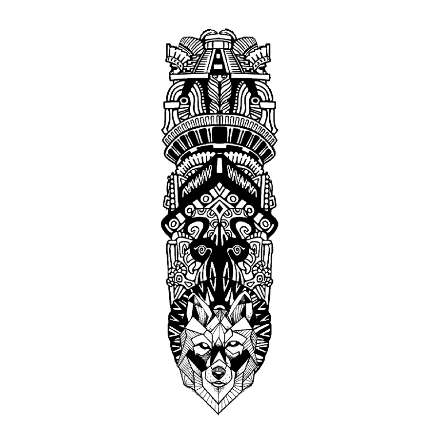 Big Arm Totem Waterproof Temporary Tattoo Geometric Figure Painted Body Art Lasting Men and Women Full Stickers | Красота и здоровье