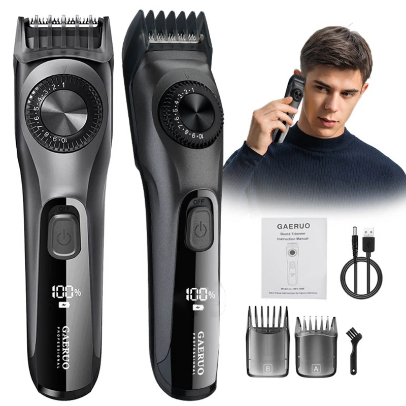 808F Adjustable Beard Trimmer for Men Professional Mens Hair Trimmer with 2 Combs and LED Display
808F Adjustable Beard Trimmer for Men Professional Mens Hair Trimmer with 2 Combs and LED Display