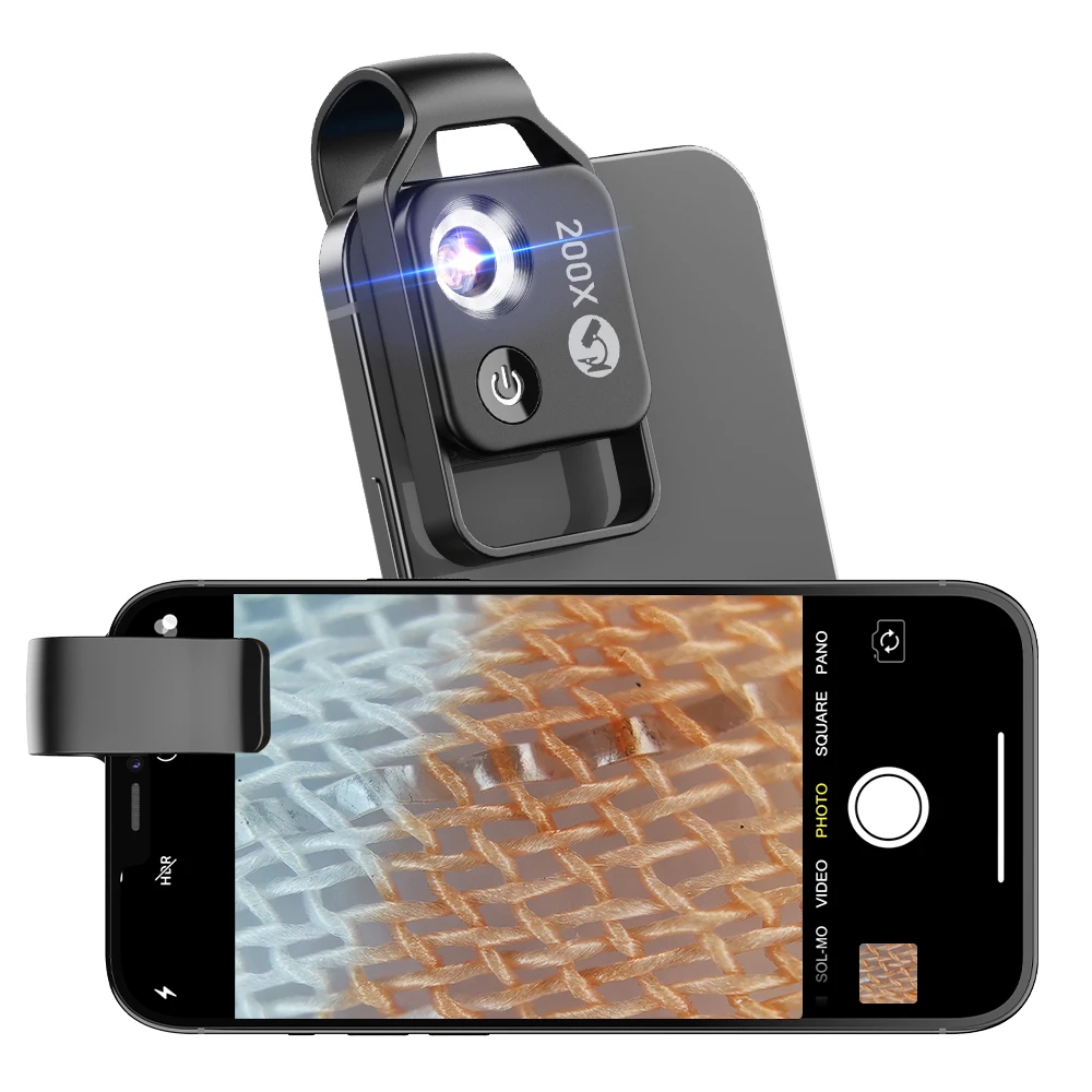 200X CPL микроскоп объектив мобильный телефон макро с высоким увеличением LED Мини