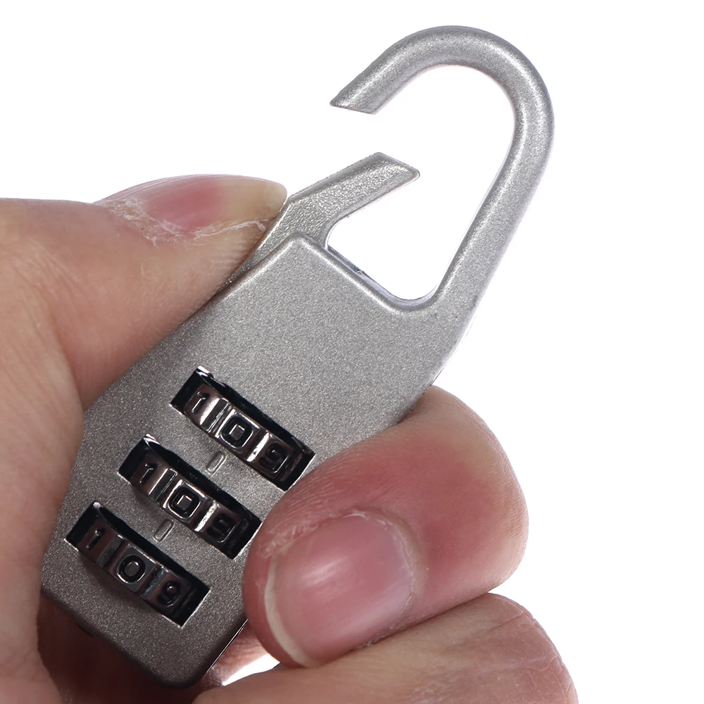 

Mini 3 Digit Dial Padlock Travel Luggage Locks Aluminum Alloy Resettable Combination Safe Anti-Theft Suitcase Password Code Lock