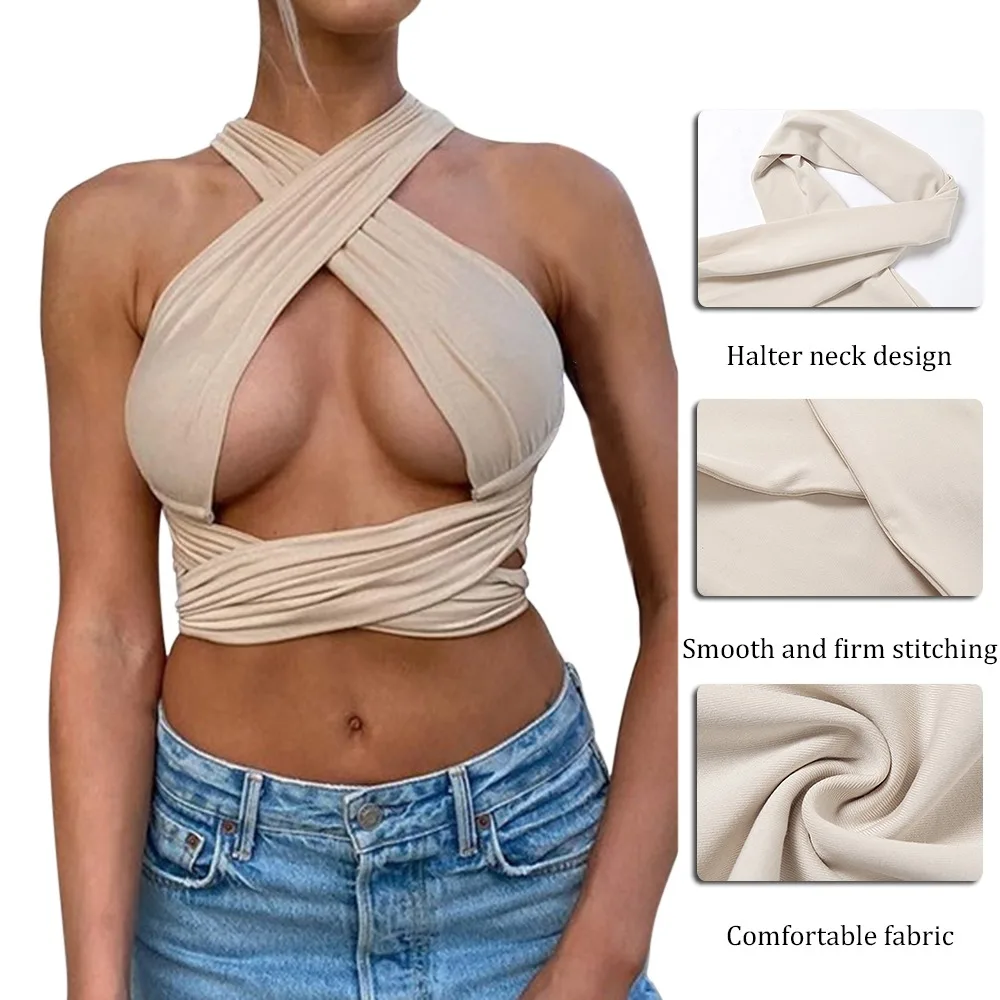 Solid Halter Crop Tops Women Bandage Hole Sexy Backless Tanks Vest Skinny Party Clubwear Female Hot Outwear Outfits Summer
Solid Halter Crop Tops Women Bandage Hole Sexy Backless Tanks Vest Skinny Party Clubwear Female Hot Outwear Outfits Summer