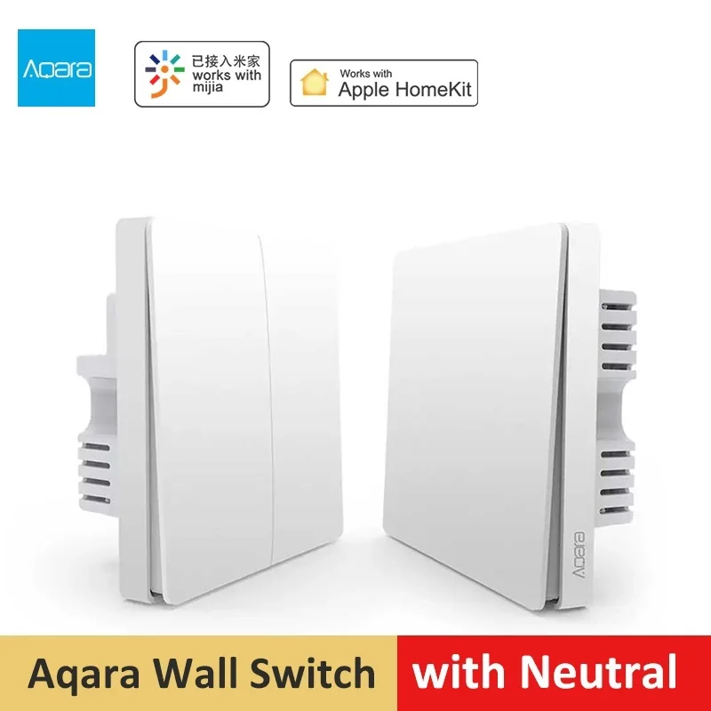 

Aqara Smart Wall Switch With Neutral Fire Wire Zero Line Light Remote Control Zigbee Wifi Switches For Mi Home APP Apple Homekit