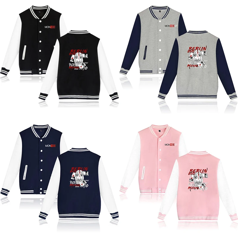 Money Heist La Casa De Papel Baseball Jacket Coat Fashion Men Women Hoodie Sweatshirts Long Sleeve Homme Hoodies Jackets Top 4XL
Money Heist La Casa De Papel Baseball Jacket Coat Fashion Men Women Hoodie Sweatshirts Long Sleeve Homme Hoodies Jackets Top 4XL