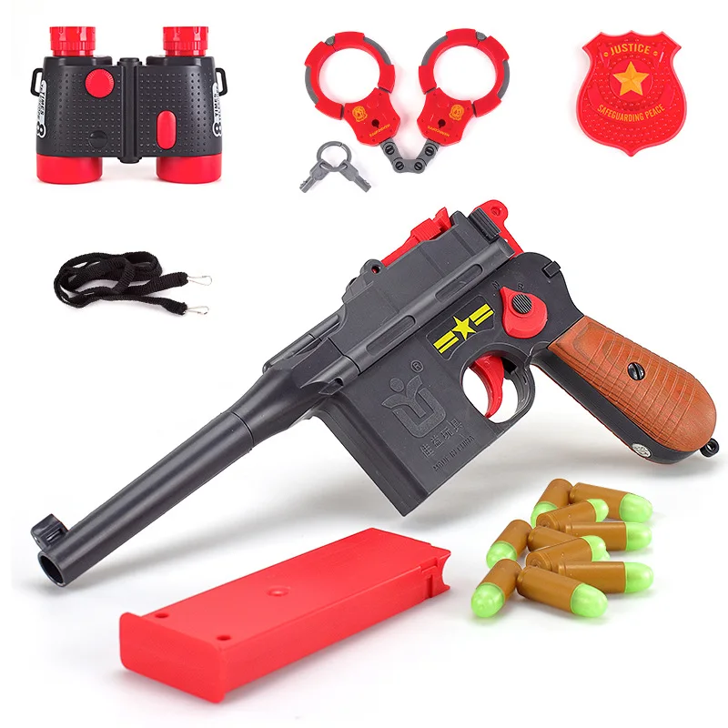 Kids Toy Gun Mauser C96 Pistol with Colorful Soft Bullets Ejecting Magazine and Pull Back Action - Random color | Игрушки и хобби