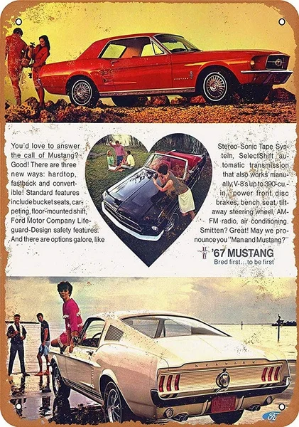 Жестяная Вывеска на стену Ford Mustang, винтажная алюминиевая металлическая вывеска в стиле ретро, железная живопись, винтажный декоративный зна...
Жестяная Вывеска на стену Ford Mustang, винтажная алюминиевая металлическая вывеска в стиле ретро, железная живопись, винтажный декоративный зна...