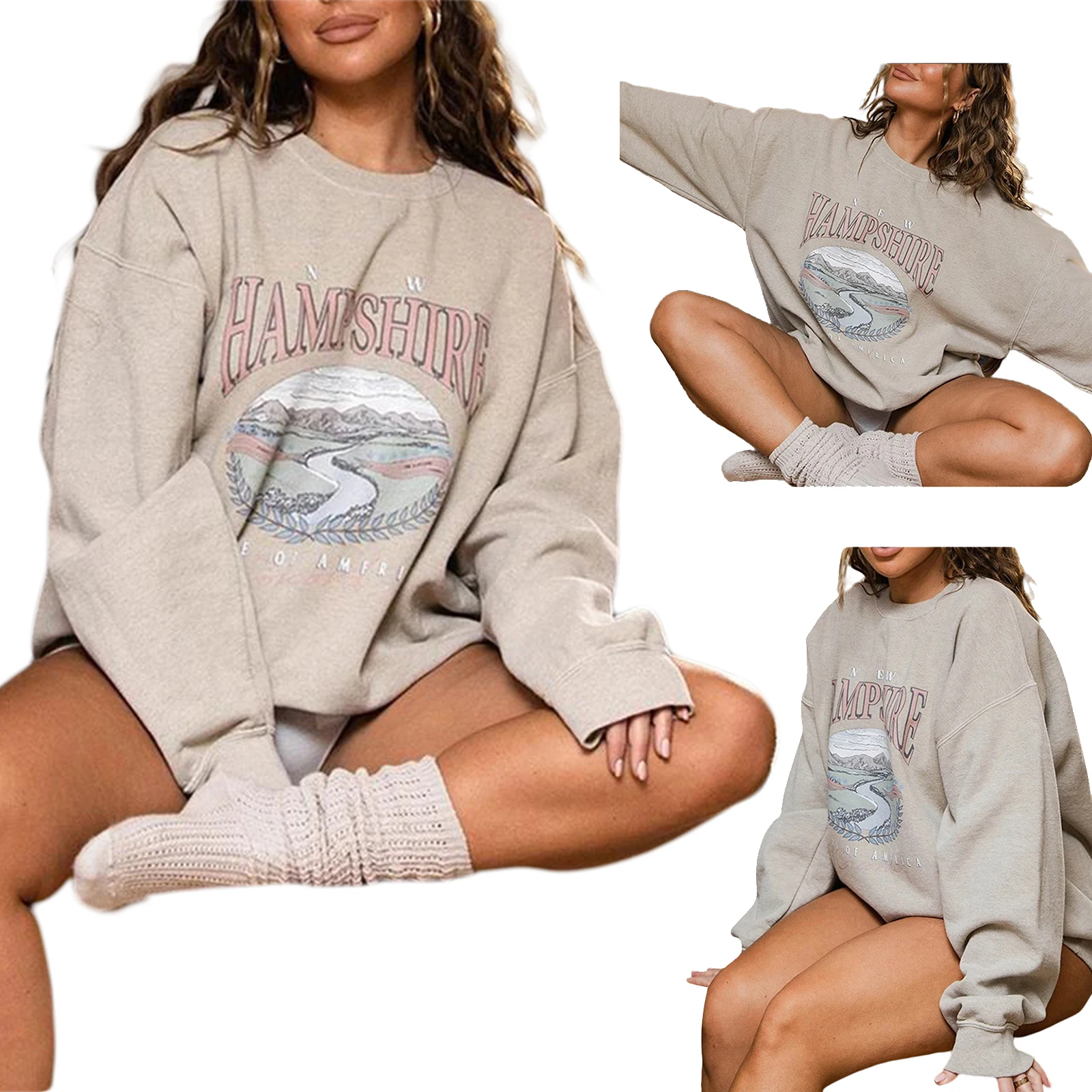 Women’s Casual Long-sleeved Sweater Fashion Scenery Letter Print Loose Pullover Sweatshirt
Women’s Casual Long-sleeved Sweater Fashion Scenery Letter Print Loose Pullover Sweatshirt