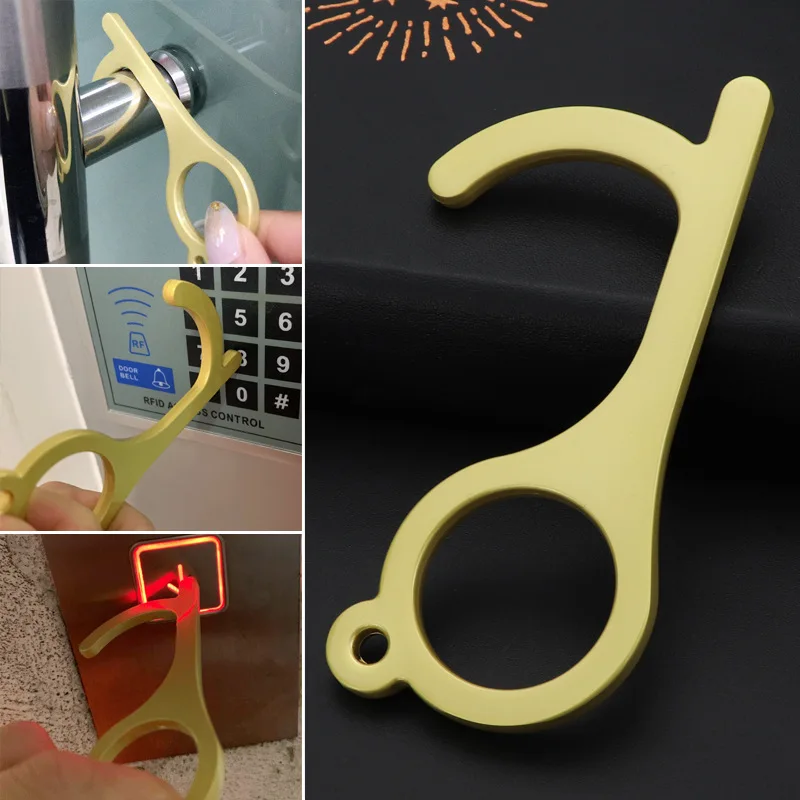 Personal Safety Contactless Portable EDC Door Opener Press Elevator Tool Anti-Bacterial Sanitary Hand Handle Key | Безопасность и