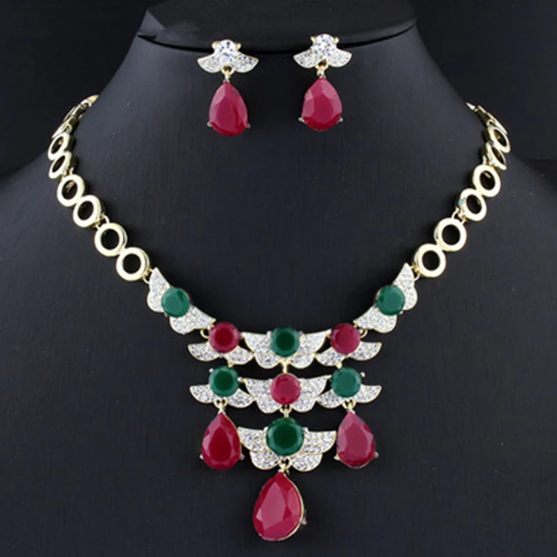 Indian Jewelry Vintage Wedding Crystal Jewelry Sets Necklace Earrings Sets Earrings 2021 Trend Fashion Wedding Women Jewelry
Indian Jewelry Vintage Wedding Crystal Jewelry Sets Necklace Earrings Sets Earrings 2021 Trend Fashion Wedding Women Jewelry