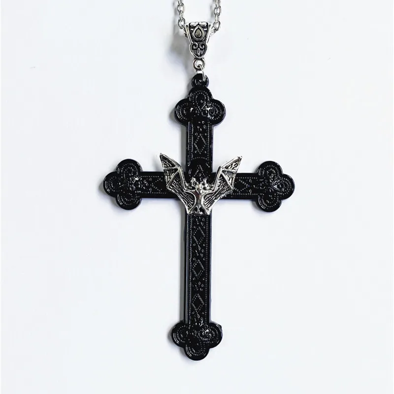 Gothic Vampire Bat Black Filigree Large Cross Necklace Retro Religious Christian Faith Collar Ladies Gift Jewelry
Gothic Vampire Bat Black Filigree Large Cross Necklace Retro Religious Christian Faith Collar Ladies Gift Jewelry