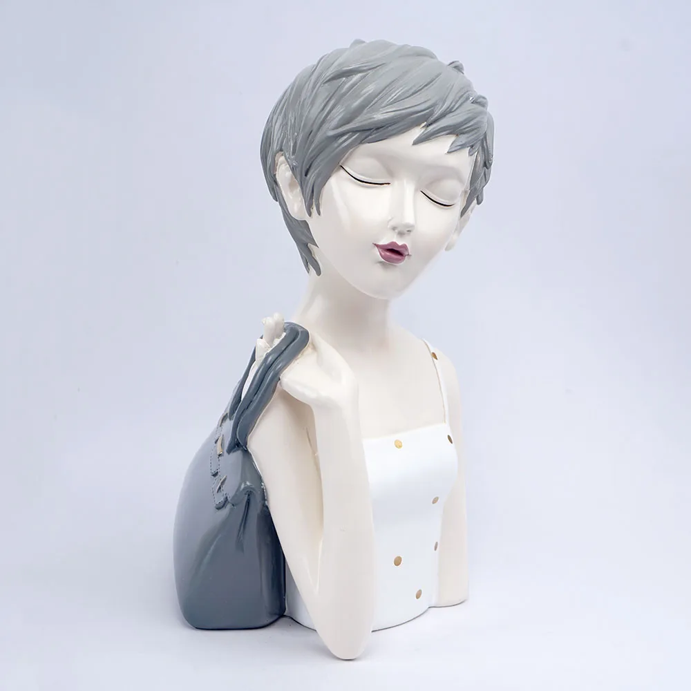 Statue Figurine Sculpture Home Office Table Desktop Decor Ornaments Short hair fashion girl with handbag pink white Modern Cool
Statue Figurine Sculpture Home Office Table Desktop Decor Ornaments Short hair fashion girl with handbag pink white Modern Cool
