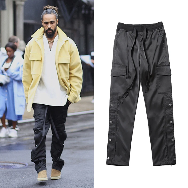 Black Nylon Snap Cargo Pants Mens Urban Streetwear Punk Hip Hop SweatPants Men Straps Buttons Velcro Strap Closure Trousers
Black Nylon Snap Cargo Pants Mens Urban Streetwear Punk Hip Hop SweatPants Men Straps Buttons Velcro Strap Closure Trousers