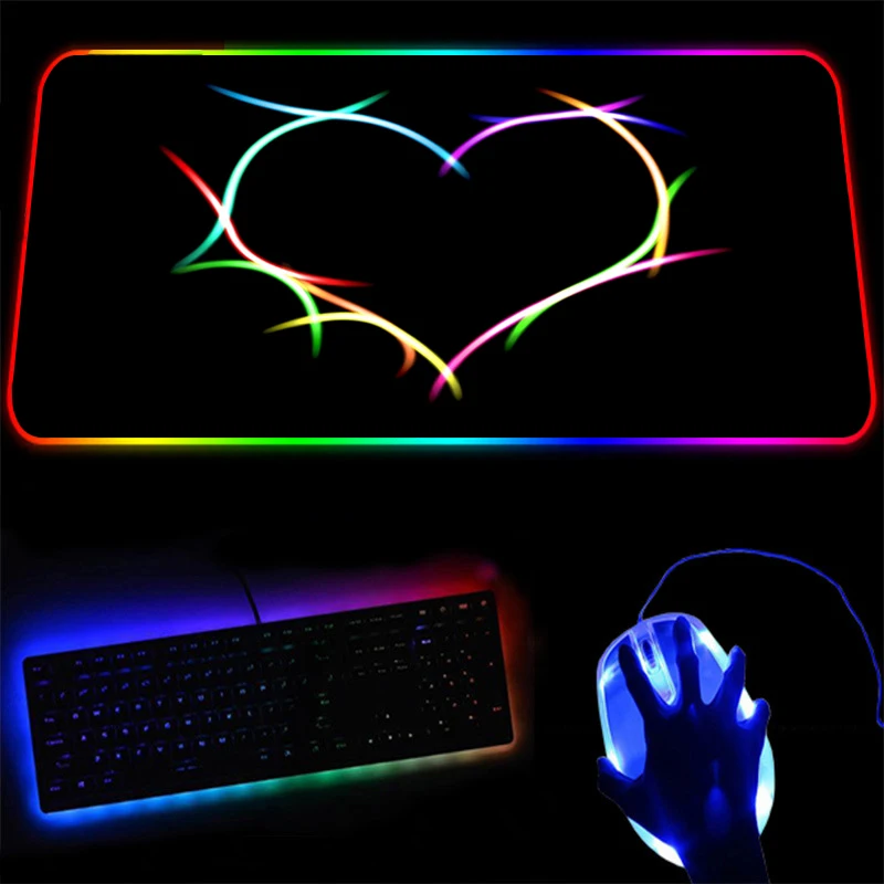 Romantic Love Large RGB LED Mouse Pad 7 Color USB Wired Lighting Gaming Gamer Color Mousepad for Laptop Computer Desk Mat
Romantic Love Large RGB LED Mouse Pad 7 Color USB Wired Lighting Gaming Gamer Color Mousepad for Laptop Computer Desk Mat