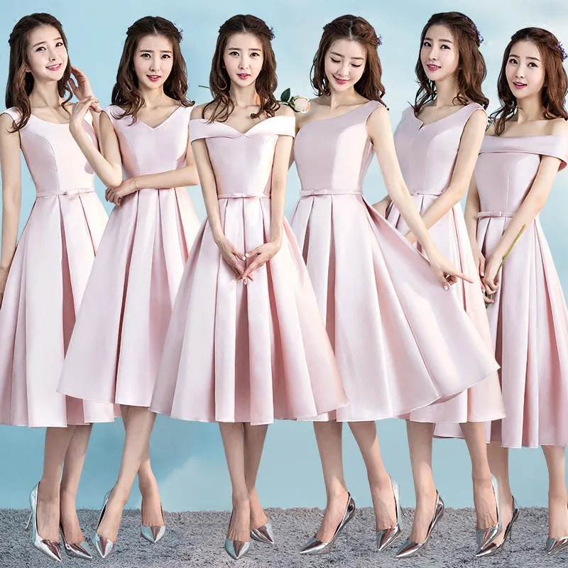 spring summer wedding party prom dress girl Fashion Elegant New Formal Dresses lace up short bridesmaid dresses 
spring summer wedding party prom dress girl Fashion Elegant New Formal Dresses lace up short bridesmaid dresses