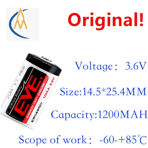 Eve Yiwei lithium energy er14250 lithium sub column battery 3.6V special lithium battery water meter infusion pump for instrumen
Eve Yiwei lithium energy er14250 lithium sub column battery 3.6V special lithium battery water meter infusion pump for instrumen