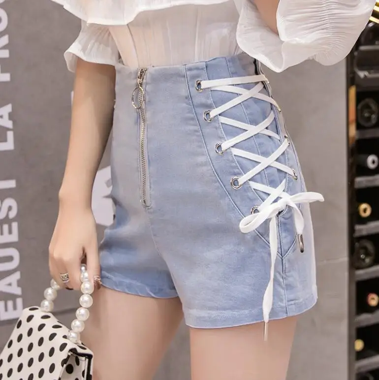 2020 Fashion summer wide leg Denim shorts design casual high waist front zipper Bandage Jean shorts pantalones cortos mujer w360
2020 Fashion summer wide leg Denim shorts design casual high waist front zipper Bandage Jean shorts pantalones cortos mujer w360