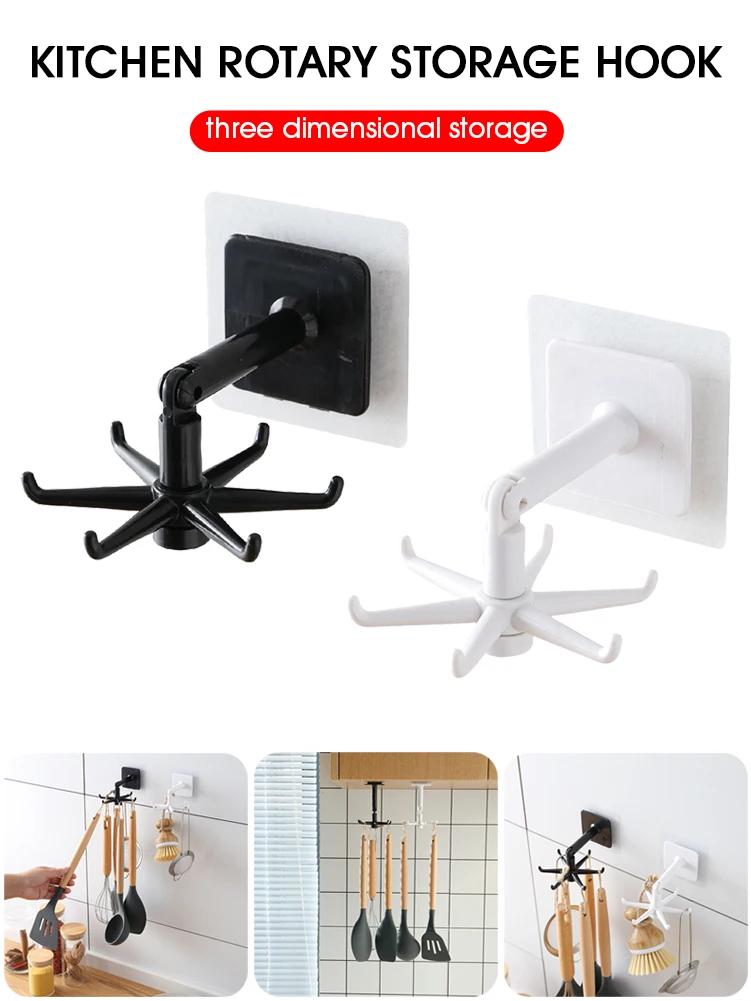 Kitchen Utensil Holder Rotatable Adhesive Wall Hooks with 6 Hooks No Drilling Hook for Home Kitchen Bathroom Accessories Tools
Kitchen Utensil Holder Rotatable Adhesive Wall Hooks with 6 Hooks No Drilling Hook for Home Kitchen Bathroom Accessories Tools