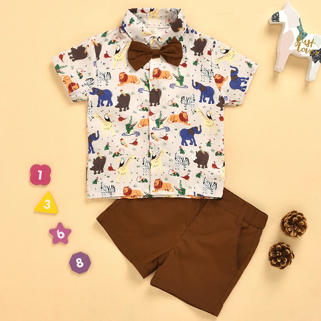 TELOTUNY baby outfit set Toddler Baby Kids Boys Short-sleeved Character Printed T-shirt Tops+Solid Shorts Gentlement Outfits Set
TELOTUNY baby outfit set Toddler Baby Kids Boys Short-sleeved Character Printed T-shirt Tops+Solid Shorts Gentlement Outfits Set