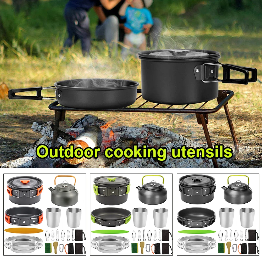 Camping Tableware Outdoor Cookware Set Portable Aluminum Cooking Pot Pan Travelling Hiking Picnic Tourist Tableware Equipment
Camping Tableware Outdoor Cookware Set Portable Aluminum Cooking Pot Pan Travelling Hiking Picnic Tourist Tableware Equipment