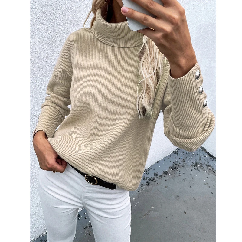 2021 Winter Pullovers Women Elegant Knit Wear Solid Autumn Ladies Casual Long Buttons Sleeve Street Turtleneck Top Shirts PR709M
2021 Winter Pullovers Women Elegant Knit Wear Solid Autumn Ladies Casual Long Buttons Sleeve Street Turtleneck Top Shirts PR709M