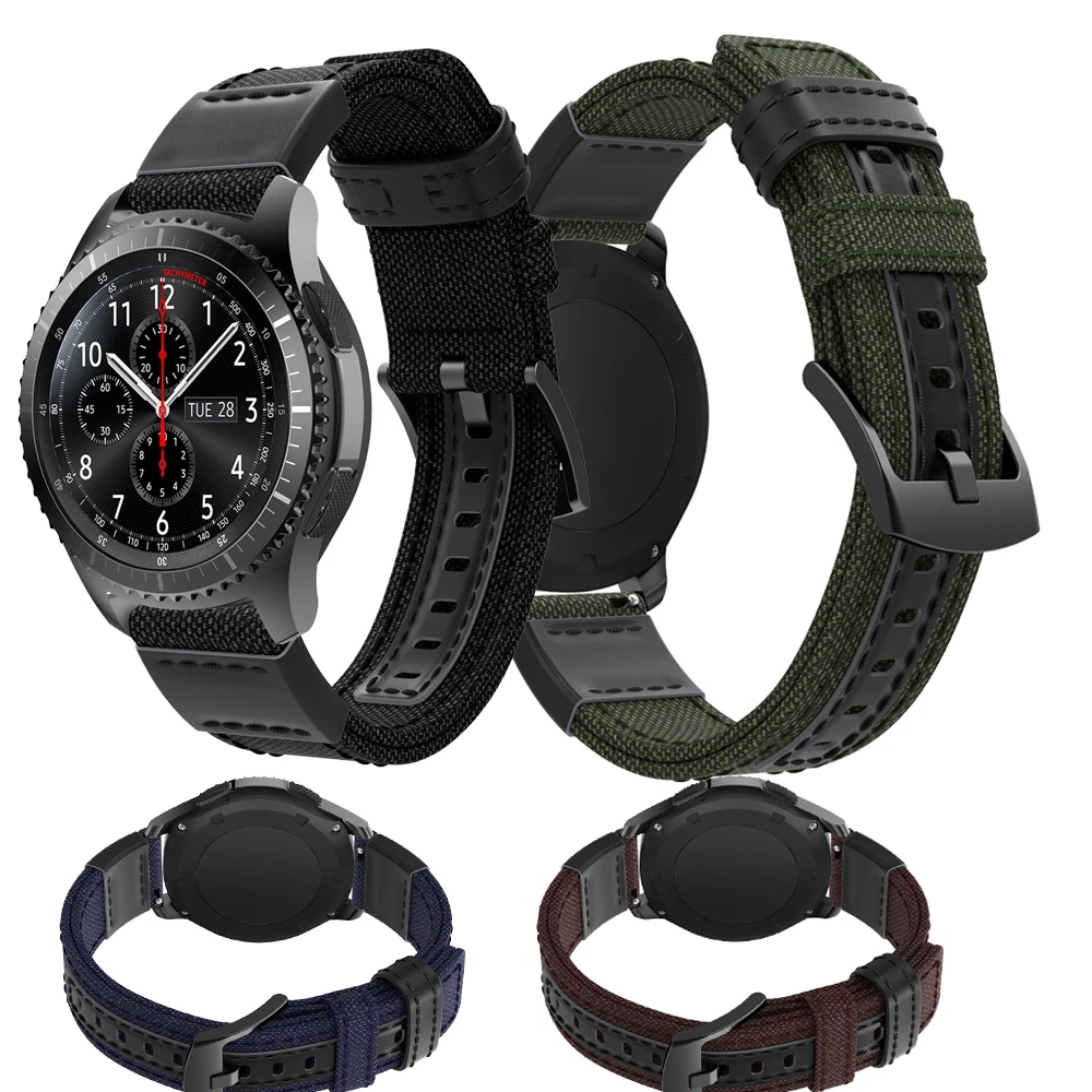 22 мм армейский модный стиль зеленый ремешок для Samsung Galaxy Watch Active 46 Gear S3 Amazfit Huawei watch