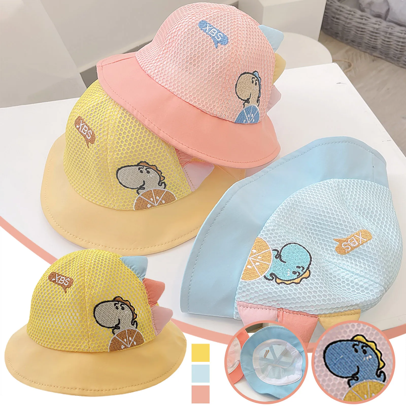 Kid's hat 8-15Month Kid Summer Breathable Mesh Outdoor Children Cartoon Dinosaur Fisherman's Sun Hat gorro bebe recien nacido 
Kid's hat 8-15Month Kid Summer Breathable Mesh Outdoor Children Cartoon Dinosaur Fisherman's Sun Hat gorro bebe recien nacido