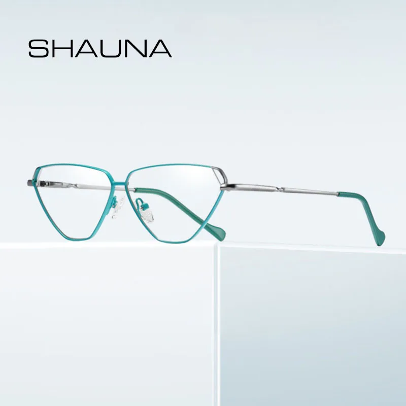 SHAUNA Anti Blue Light Fashion Metal Cat Eye Optical Glasses Frames Spring Hinge Double Colors Computer Eyeglasses
SHAUNA Anti Blue Light Fashion Metal Cat Eye Optical Glasses Frames Spring Hinge Double Colors Computer Eyeglasses