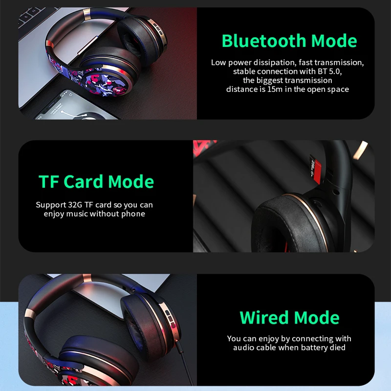 Wireless Headphones Bluetooth Headset Foldable Stereo HIFI Headphone Gaming Earphones With Microphone For PC Mobile Music Helmet
Wireless Headphones Bluetooth Headset Foldable Stereo HIFI Headphone Gaming Earphones With Microphone For PC Mobile Music Helmet