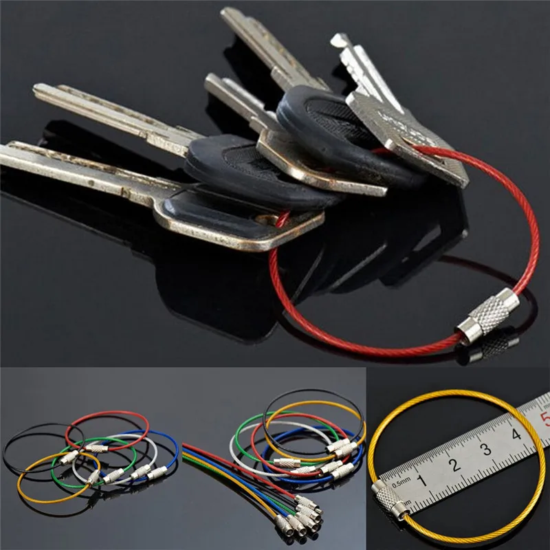 5Pcs/Set Stainless Steel Wire Keychain Tag Rope Wire Cable Loop Screw Lock Gadget Ring Keychain Circle Camp Hanging tool
5Pcs/Set Stainless Steel Wire Keychain Tag Rope Wire Cable Loop Screw Lock Gadget Ring Keychain Circle Camp Hanging tool