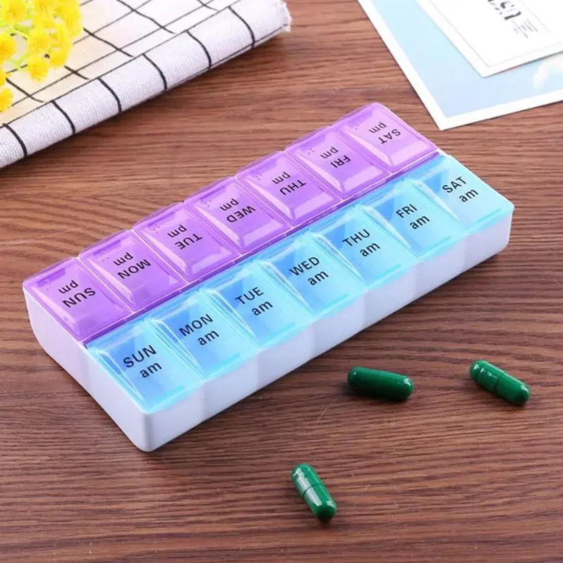 14/7 Grids 7 Days Weekly Pill Case Medicine Tablet Dispenser Organizer Pill Box Splitters Pill Storage Organizer Container Case
14/7 Grids 7 Days Weekly Pill Case Medicine Tablet Dispenser Organizer Pill Box Splitters Pill Storage Organizer Container Case