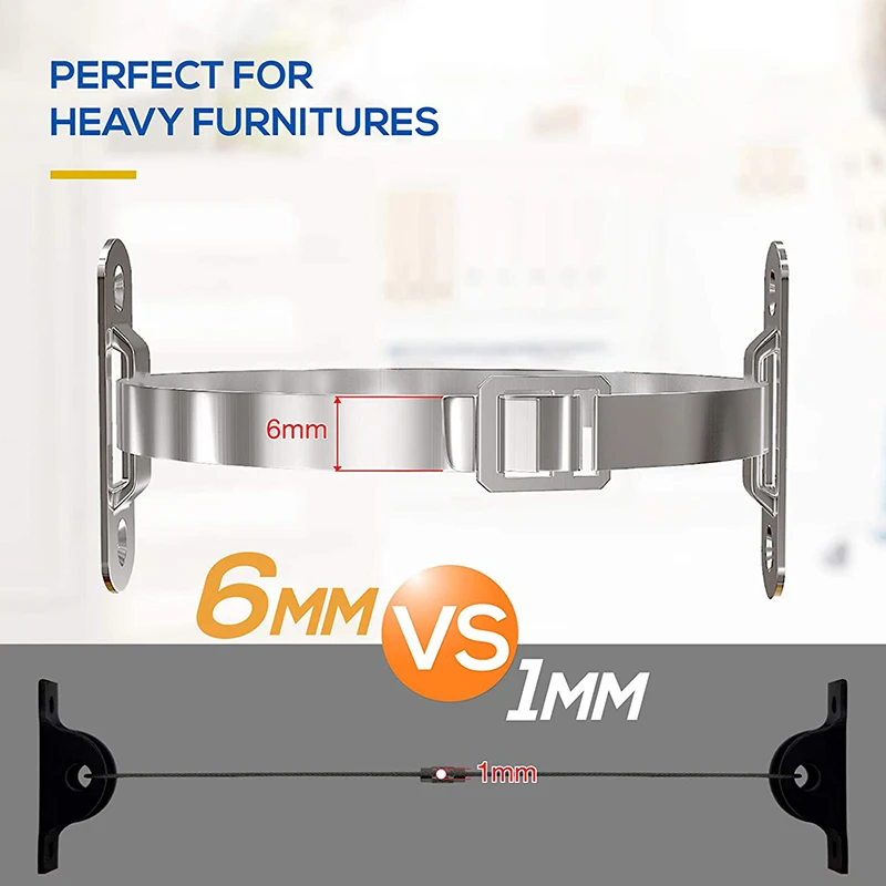 Metal Furniture Straps (8 Pack) Furniture Anchors Baby Proofing Wall Anchor Anti Tip Furniture Kit Wall Straps for Baby
Metal Furniture Straps (8 Pack) Furniture Anchors Baby Proofing Wall Anchor Anti Tip Furniture Kit Wall Straps for Baby