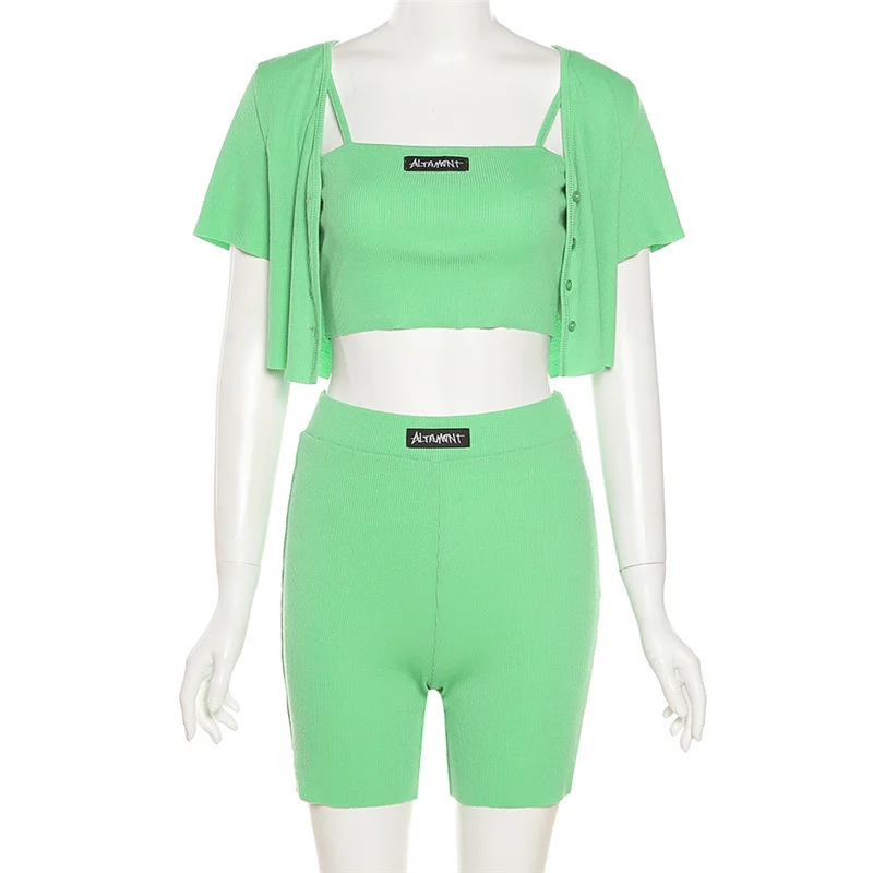 Mozision Casual Three Piece Set Women Sexy Backless Crop Top+Short Sleeve Cardigan+Slim Shorts Sets Fashion Summer Tracksuit
Mozision Casual Three Piece Set Women Sexy Backless Crop Top+Short Sleeve Cardigan+Slim Shorts Sets Fashion Summer Tracksuit