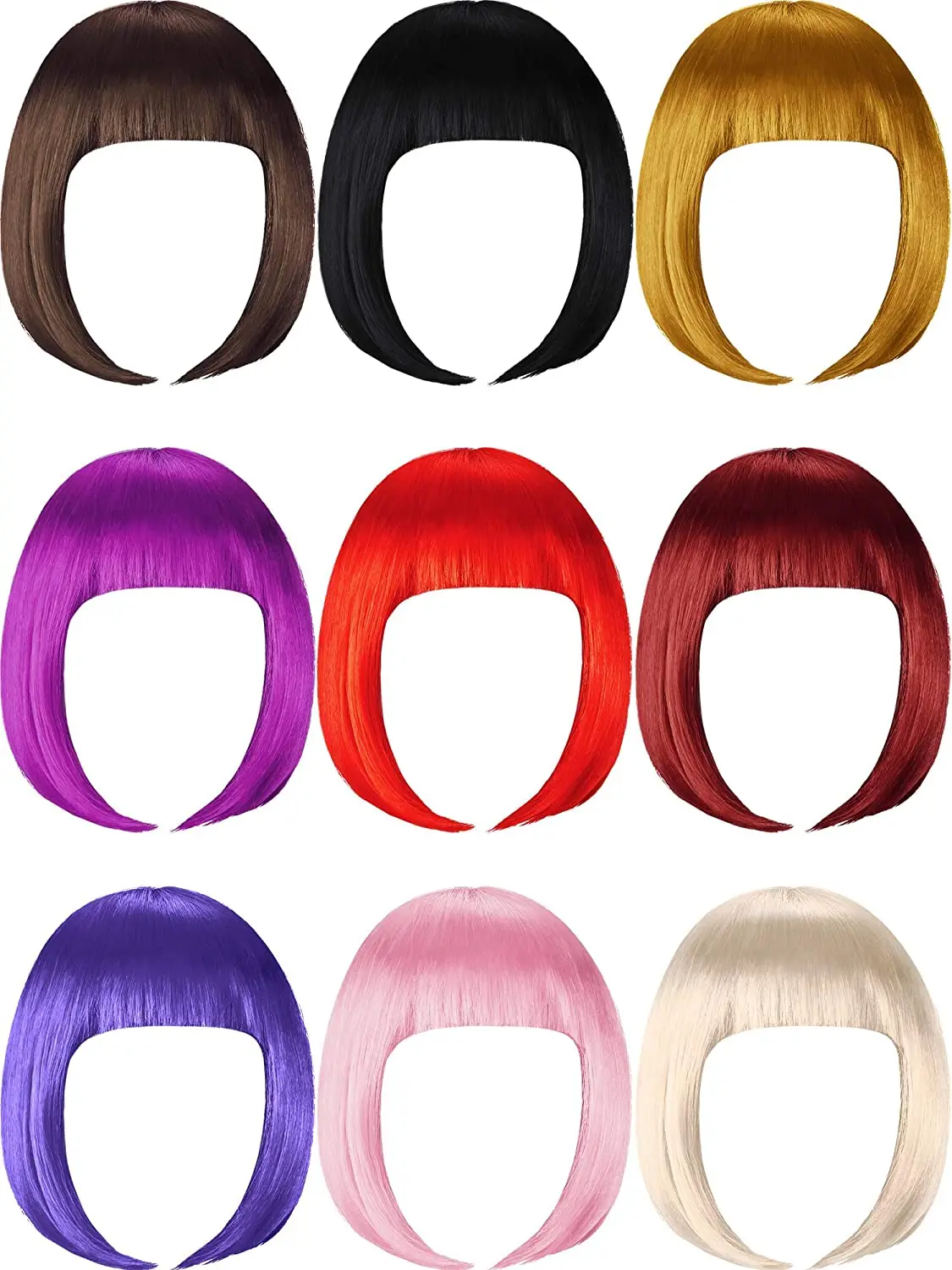 Black Short Bob Hair Wig with Bangs Colorful Cosplay Costume Synthetic Wigs for Women Girls Daily Party Hairpiece Yellow Blue
Black Short Bob Hair Wig with Bangs Colorful Cosplay Costume Synthetic Wigs for Women Girls Daily Party Hairpiece Yellow Blue