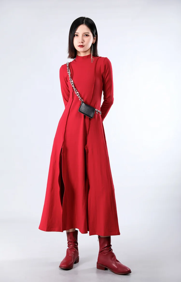 Autumn women's 2020 new open-end big swing dress small stand-up collar irregular dress women
Autumn women's 2020 new open-end big swing dress small stand-up collar irregular dress women