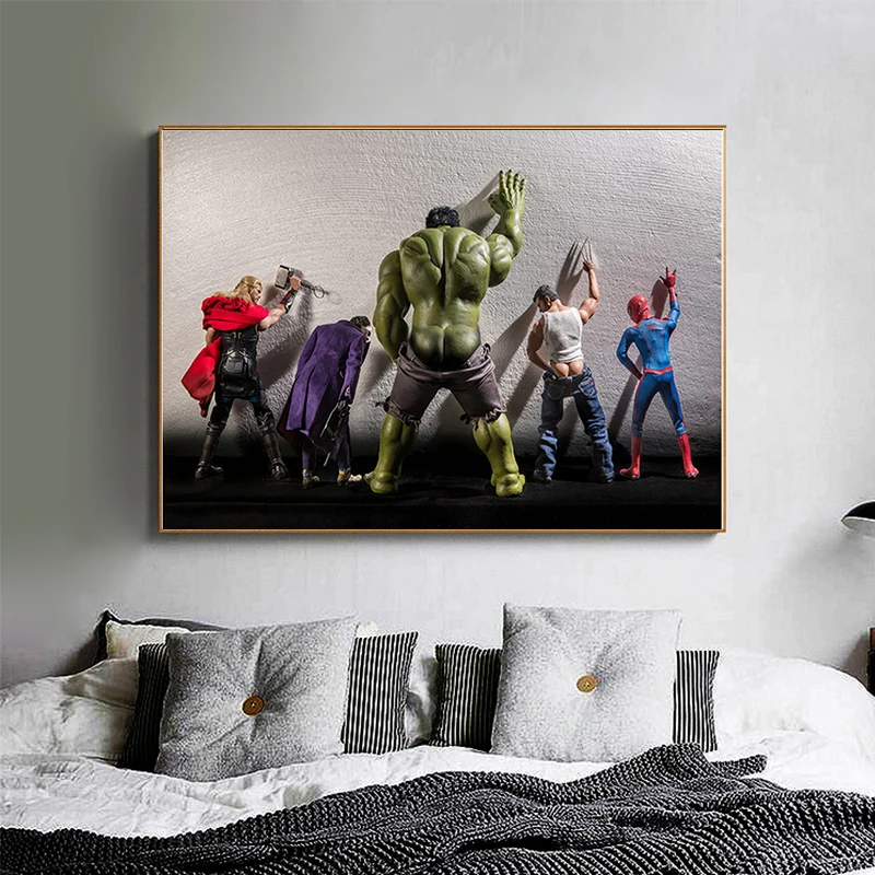 Художественные картины на холсте Marvel Мстители мультяшный супергерой забавные